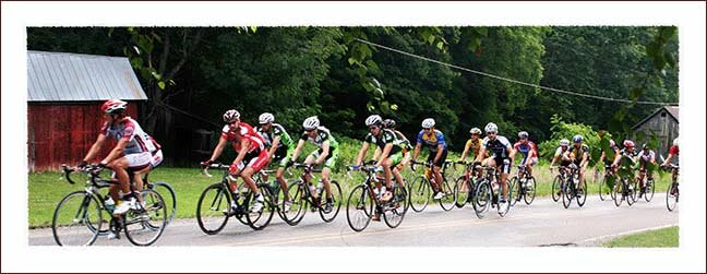 A group of Bicycle racers in the Blood Sweat and Gears Bicycle Racers in Sugar Grove North Carolina 2007