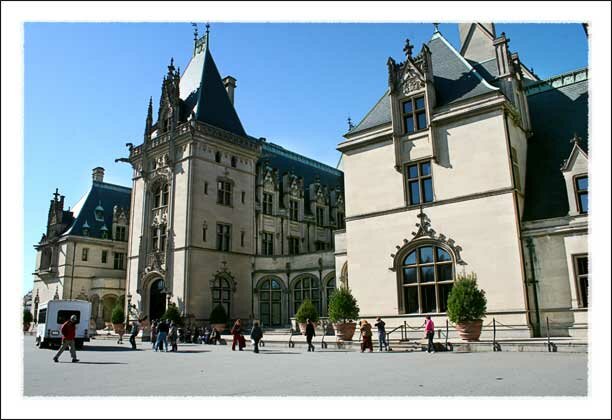 The Biltmore House and Statue