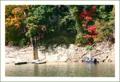 Fall Leaves at Watauga Lake near Boone North Carolina