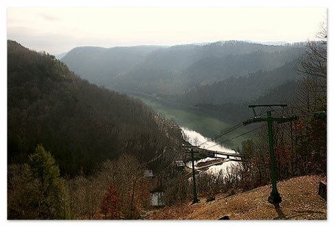 The New River in Gauley Bridge West Virginia