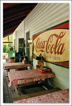 Outside tables at the Old Hampton Store