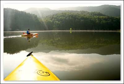 Kayaks on Watauga Lake Tennessee