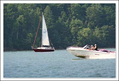 Boats on Watauga Lake Tennessee