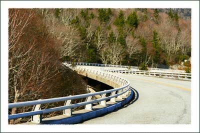 Linn Cove Viaduct on the Blue Ridge Parkway near Boone North Carolina Mountains