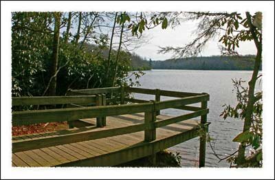 Price Lake in the Julian Price Memorial Park on the Blue Ridge Parkway near Boone North Carolina