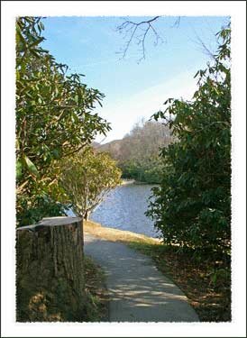 Price Lake in the Julian Price Memorial Park on the Blue Ridge Parkway near Boone North Carolina