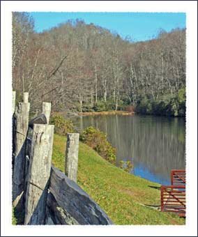 Sims Pond in the Julian Price Memorial Park on the Blue Ridge Parkway near Boone North Carolina