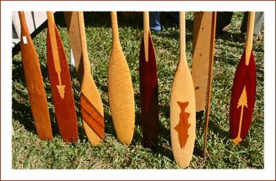 Hand Carved Boat Paddles for sale at the Valle Country Fair in Valle Crucis North Carolina in the Boone North Carolina Mountains