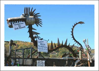 Sculpture at the Valle Country Crafts Fair near Boone North Carolina in the North Carolina Mountains